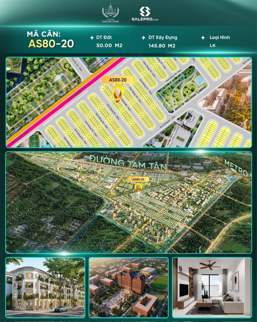 Kính gửi Anh/Chị thông tin căn:🔹 Mã căn: AS80-20 NHÀ PHỐ VINHOMES HỐC MÔN 16023883