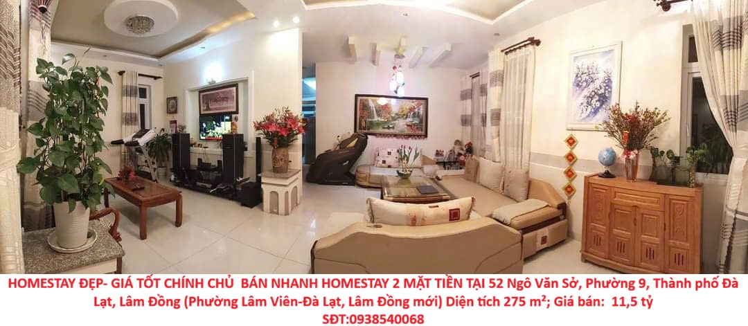 HOMESTAY ĐẸP- GIÁ TỐT CHÍNH CHỦ  BÁN NHANH HOMESTAY 2 MẶT TIỀN TẠI 52 Ngô Văn Sở  phường 9 cũ Đà Lạt 16023895