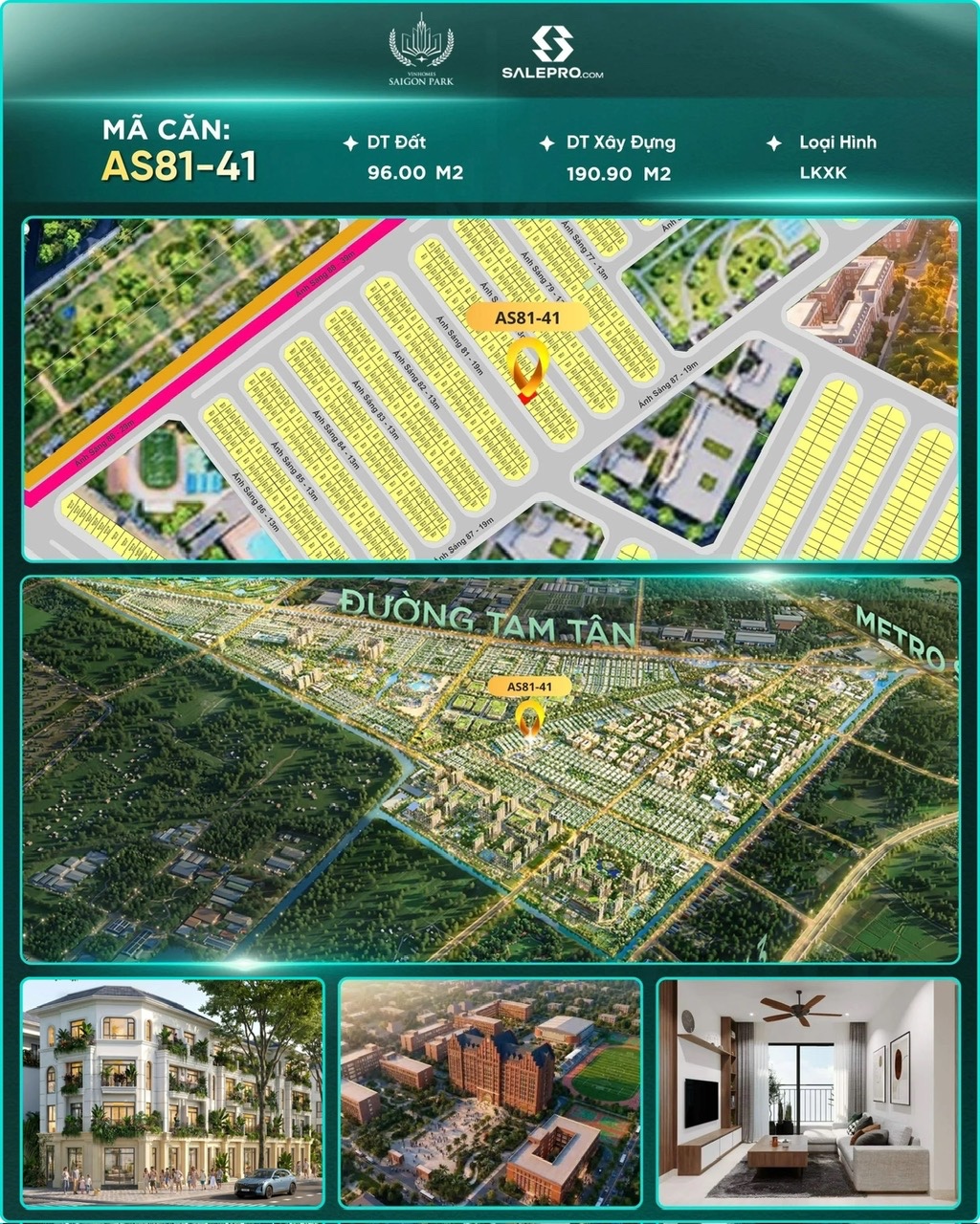 Kính gửi Anh/Chị thông tin căn:🔹 Mã căn: AS81-41 CĂN XẼ KHE  VINHOMES HỐC MÔN 16023899