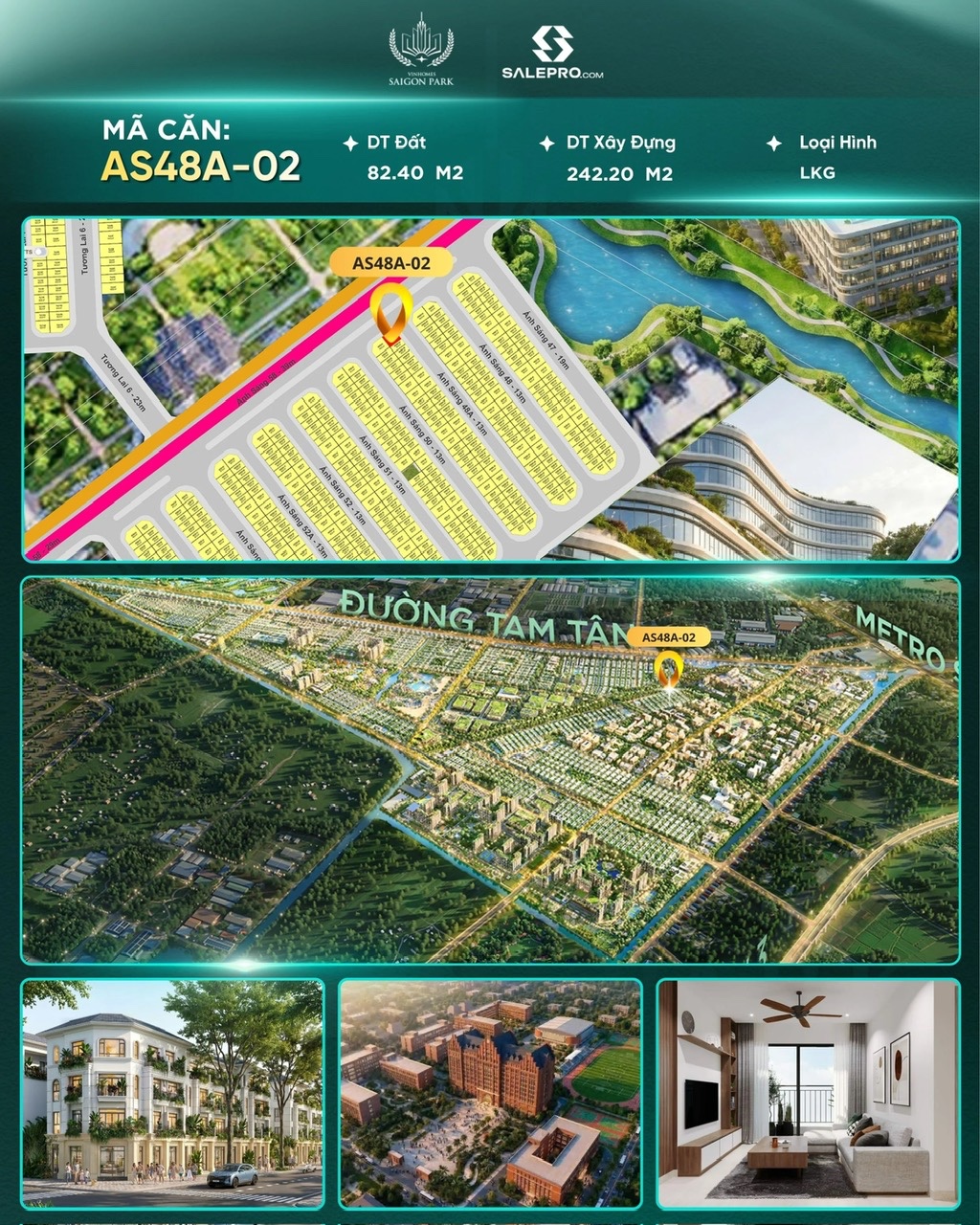 Kính gửi Anh/Chị thông tin căn:🔹 Mã căn: AS48A-02 CĂN GỐC VINHOMES HỐC MÔN 16023904