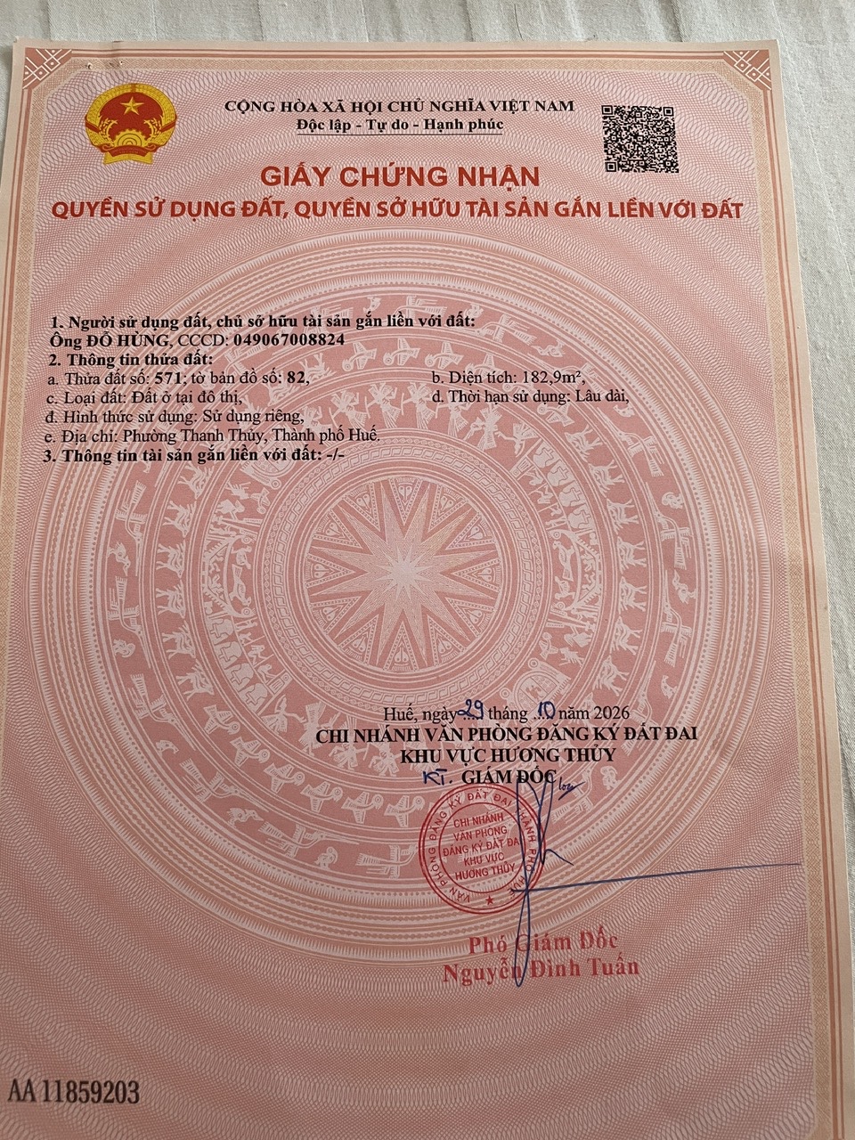 Chính Chủ Cần Bán Lô Đất Phường Thanh Thủy, Thành Phố Huế 16024352