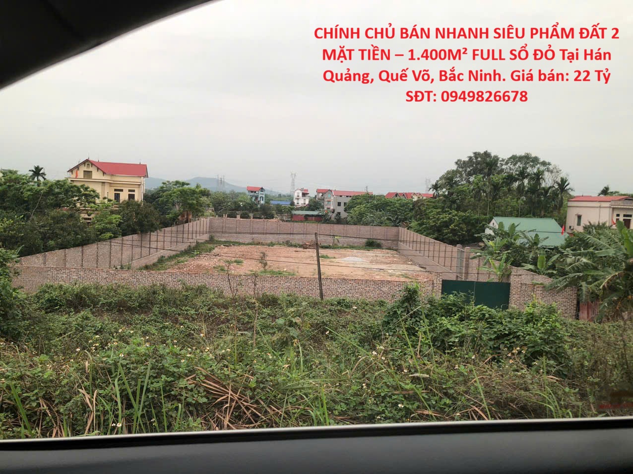 CHÍNH CHỦ BÁN NHANH SIÊU PHẨM ĐẤT 2 MẶT TIỀN – 1.400M² FULL SỔ ĐỎ Tại Hán Quảng, Quế Võ, Bắc Ninh 16024358