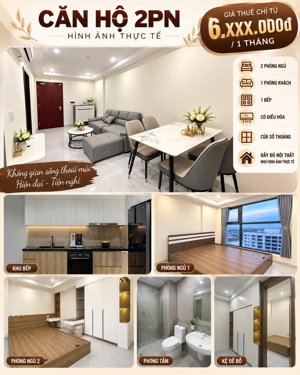 Giá chỉ  6xxx TRIỆU/THÁNG khách hàng đã được sở hữu căn hộ vạn người mê có diện tích 52m2 Tại Him 16024439