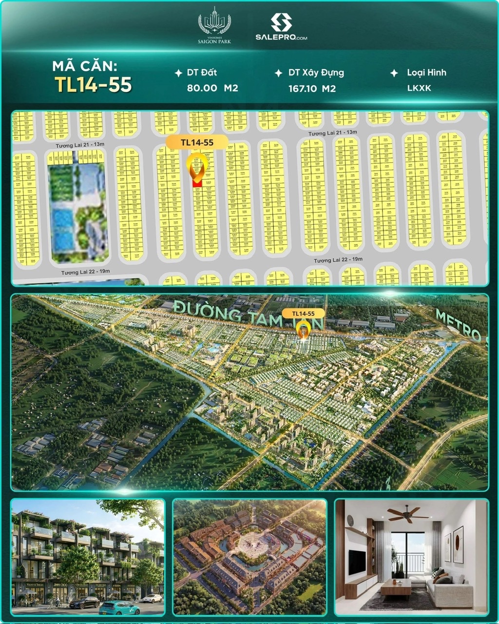 Kính gửi Anh/Chị thông tin căn:🔹 Mã căn: TL14-55 NHÀ PHỐ VINHOMES HÓC MÔN 16024576