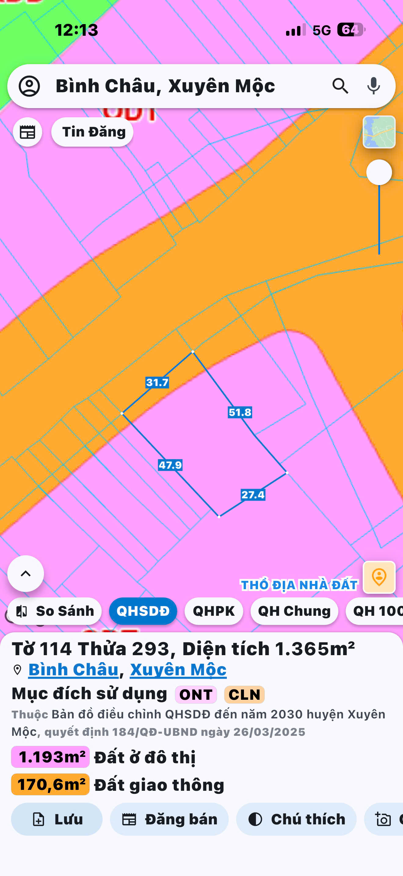 BÁN ĐẤT XÃ BÌNH CHÂU – XUYÊN MỘC  VỊ TRÍ ĐẮC ĐỊA, TIỀM NĂNG ĐẦU TƯ- 32TR/M2 16024932