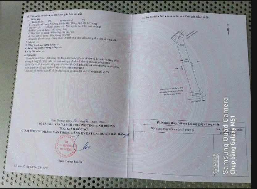 BÁN ĐẤT XÃ LONG NGUYÊN, BÀU BÀNG, BÌNH DƯƠNG – GIÁ CHỈ 3 TRIỆU/M² 16024934