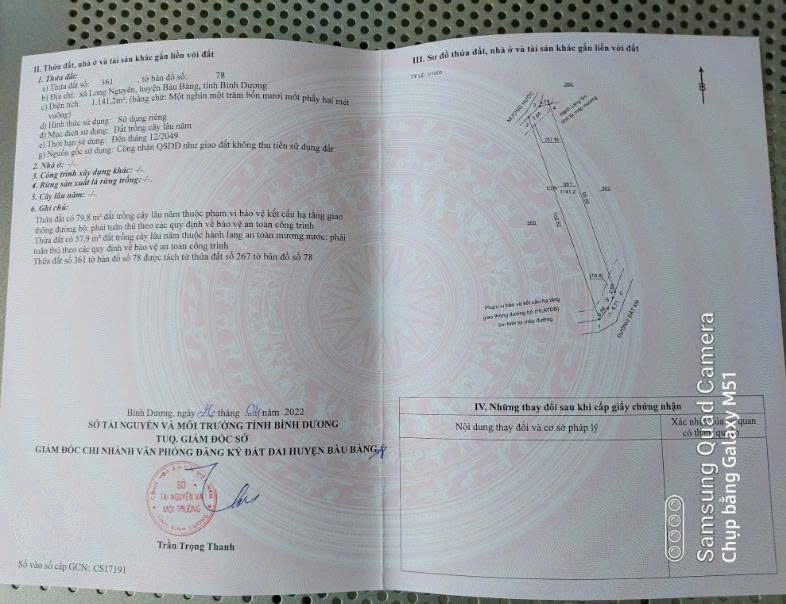BÁN ĐẤT XÃ LONG NGUYÊN, BÀU BÀNG, BÌNH DƯƠNG – GIÁ CHỈ 3 TRIỆU/M² 16024934