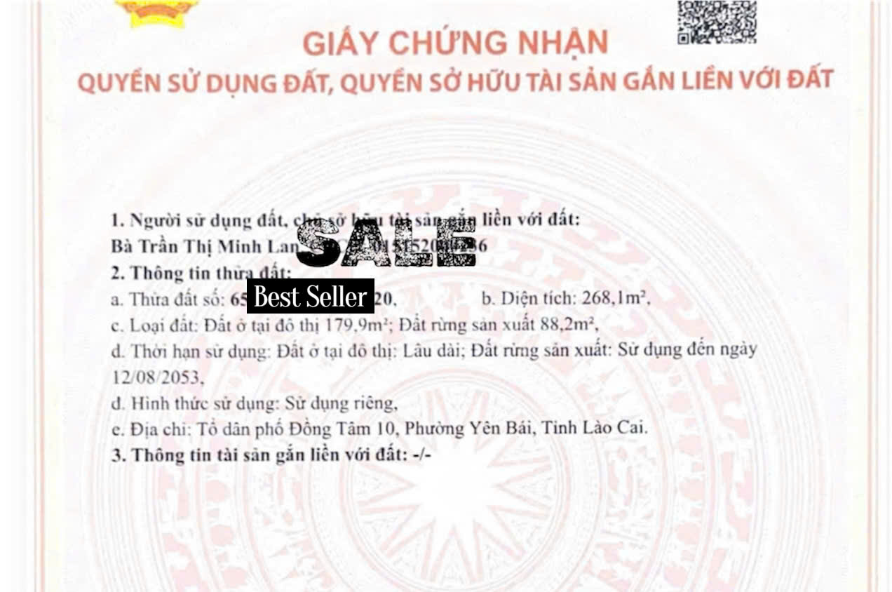 CHÍNH CHỦ BÁN ĐẤT MẶT ĐƯỜNG ĐẦM MỎ, PHƯỜNG YÊN BÁI, TỈNH LÀO CAI – 268,1M2, MẶT TIỀN 12M 16024969