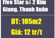 Cho thuê căn hộ cao cấp Five Star số 2 Kim Giang, Thanh Xuân, 12tr; 0961503630
