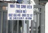 PHÒNG TRỌ SINH VIÊN NỮ GIÁ RẺ tại P. An Bình Q. Ninh Kiều TP Cần Thơ