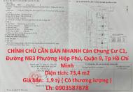 CHÍNH CHỦ CẦN BÁN NHANH Căn Chung Cư C1, Đường NB3 Quận 9 - TP Hồ Chí Minh