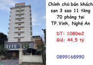 ⭐Chính chủ bán khách sạn 3 sao 11 tầng 70 phòng tại TP.Vinh, Nghệ An, 44,5 tỷ; 0899168990
