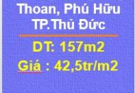 ⭐Bán lô đất hẻm 5m đường Bừng Ông Thoan, Phú Hữu (Q.9 cũ) TP.Thủ Đức; 42,5tr/m2; 0919695957
